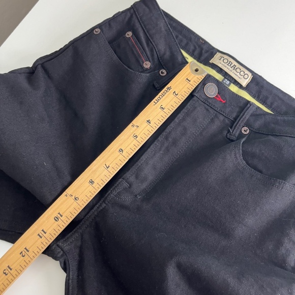 Tobacco Motorwear Co Black Denim Lined Straight Leg Cushioned Jeans Mens 28 x 32 - Picture 9 of 12